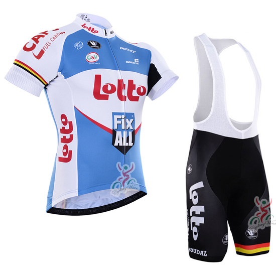 2016 Maillot Lotto Tirantes Mangas Cortas Blanco Y Azul